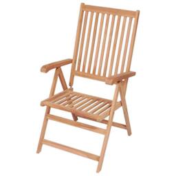 Berkfield Home Reclining Garden Chairs 2 pcs Solid Teak Wood in Brown - thumbnail 1
