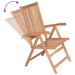 Berkfield Home Reclining Garden Chairs 2 pcs Solid Teak Wood in Brown - thumbnail 5