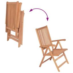 Berkfield Home Reclining Garden Chairs 2 pcs Solid Teak Wood in Brown - thumbnail 6