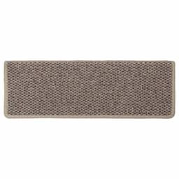 Berkfield Home Stair Mats Self-adhesive Sisal-Look 15 pcs 65x21x4 cm Dark Beige - Size: Medium - thumbnail 5