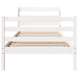 Berkfield Home Bed Frame with Headboard without Mattress White 90x190 cm Single - thumbnail 4