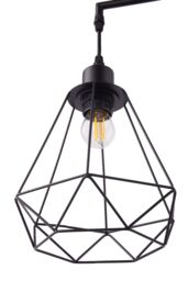 Living and Home Modern Industrial Black 3-Head Floor Lamp with Diamond Cage Shade - thumbnail 6