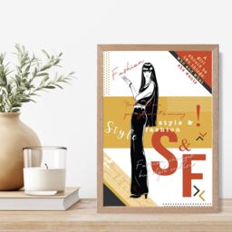 ARTZE Sketch Quotes Style & Fashion Framed Print SIZE: A3 with Oak Frame in Yellow - Size: A4 - thumbnail 2