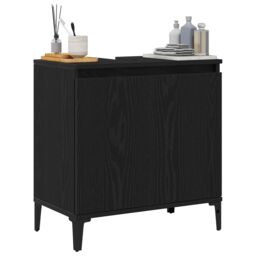 Berkfield Home Sink Cabinet Black Oak 58x33x60 cm Engineered Wood - Size: 58 x 33 x 60 cm - thumbnail 3