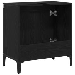 Berkfield Home Sink Cabinet Black Oak 58x33x60 cm Engineered Wood - Size: 58 x 33 x 60 cm - thumbnail 6