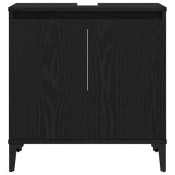 Berkfield Home Sink Cabinet Black Oak 58x33x60 cm Engineered Wood - Size: 58 x 33 x 60 cm - thumbnail 7