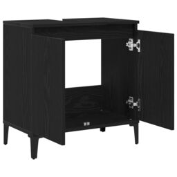 Berkfield Home Sink Cabinet Black Oak 58x33x60 cm Engineered Wood - Size: 58 x 33 x 60 cm - thumbnail 5
