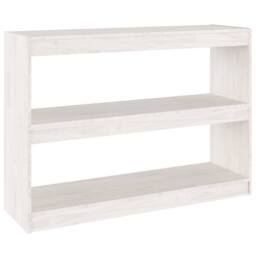 Berkfield Home Classic Book Cabinet Room Divider White 100x30x71.5 cm Pinewood - thumbnail 3