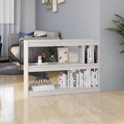 Berkfield Home Classic Book Cabinet Room Divider White 100x30x71.5 cm Pinewood - thumbnail 2