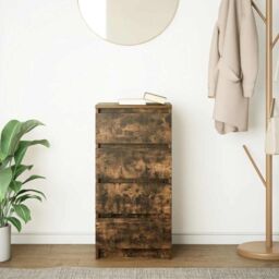 Berkfield Home Sideboard Smoked Oak 37.5x35x76 cm Engineered Wood in Brown - thumbnail 3