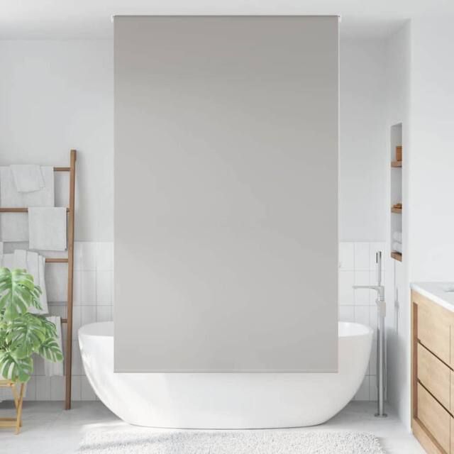 Berkfield Home Shower Roller Blind 130x240 cm Fabric Width 126 cm in Grey - image 1