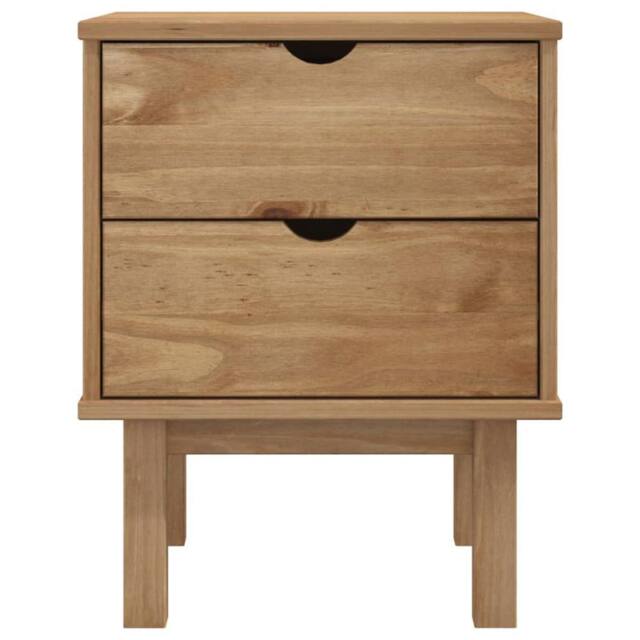 Berkfield Home Beautiful Bedside Cabinet OTTA 46x39.5x57 cm Solid Wood Pine in Brown - image 1