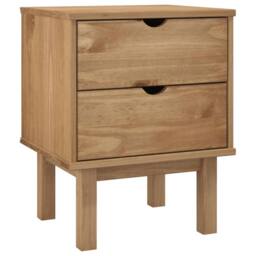 Berkfield Home Beautiful Bedside Cabinet OTTA 46x39.5x57 cm Solid Wood Pine in Brown - thumbnail 3