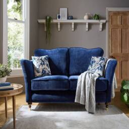 Stratus Interiors Windsor Aston Navy Upholstered Sofa Collection with Rolled Arms in Blue
