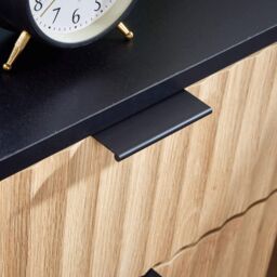 Home Source Modern Black Wood Bedside Cabinet Drawers Bedroom Table Organiser - thumbnail 6