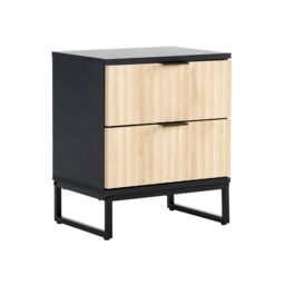 Home Source Modern Black Wood Bedside Cabinet Drawers Bedroom Table Organiser - thumbnail 8