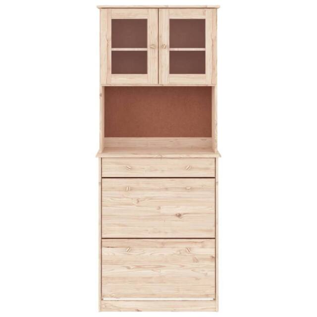 Berkfield Home Highboard ALTA 77x35x188 cm Solid Wood Pine in Natural - Size: 77 x 35 x 188 cm - image 1
