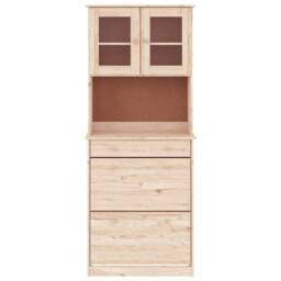 Berkfield Home Highboard ALTA 77x35x188 cm Solid Wood Pine in Natural - Size: 77 x 35 x 188 cm
