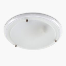 ValueLights Opal Glass IP44 Rated Bathroom Flush Ceiling Light with Warm LED Bulb in White - thumbnail 3