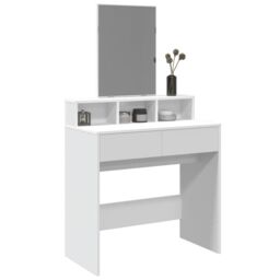 Berkfield Home Dressing Table with Mirror White 80x41x144.5 cm