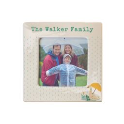 Personalised Memento Company Women's Personalised Puddle Duck Ceramic 4x4 Frame in Beige