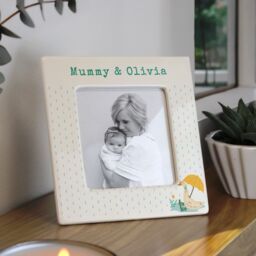 Personalised Memento Company Women's Personalised Puddle Duck Ceramic 4x4 Frame in Beige - thumbnail 3