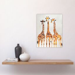 "Artery8 Group of Giraffes Bright Watercolour Safari Wall Art Print in Brown - Size: W12"" x H16""" - thumbnail 4