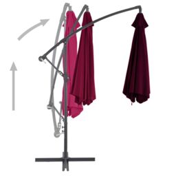 Berkfield Home Cantilever Umbrella with Aluminium Pole Bordeaux Red 300 cm - thumbnail 4