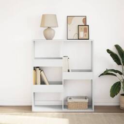 Berkfield Home Book Cabinet/Room Divider White 100x33x115 cm - Size: 100 x 33 x 115 cm - thumbnail 2