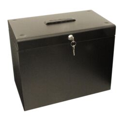 mysmartbuy Metal Lockable A4 File Box with 5 Suspension Files in Black - thumbnail 1