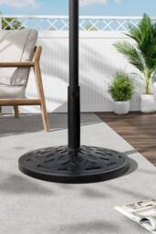 H&O Direct Resin Outdoor Parasol Stand Heavy Duty Umbrella Base in Black - thumbnail 2