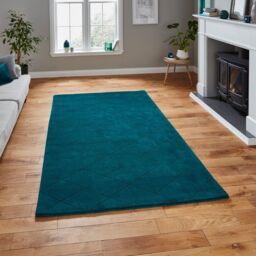 The Rug Shop UK Green Luxurious Modern Easy to clean Machine Made Chequered Area Rug - Size: 150 cm x 230 cm - thumbnail 1