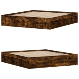 Berkfield Home Bed Frame Smoked Oak 180x200 cm Super King Size in Brown - thumbnail 4