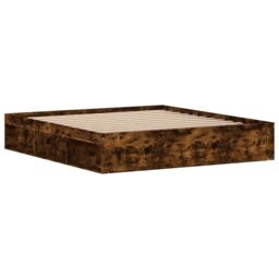Berkfield Home Bed Frame Smoked Oak 180x200 cm Super King Size in Brown - thumbnail 5