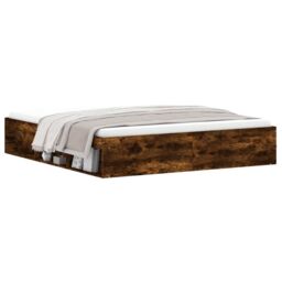 Berkfield Home Bed Frame Smoked Oak 180x200 cm Super King Size in Brown - thumbnail 3