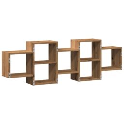 Berkfield Home Wall Shelf Artisian Oak 129x18x42 cm Engineered Wood in Brown - Size: 129 x 18 x 42 cm - thumbnail 6
