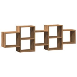 Berkfield Home Wall Shelf Artisian Oak 129x18x42 cm Engineered Wood in Brown - Size: 129 x 18 x 42 cm - thumbnail 2