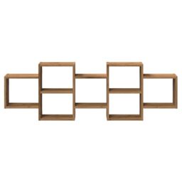 Berkfield Home Wall Shelf Artisian Oak 129x18x42 cm Engineered Wood in Brown - Size: 129 x 18 x 42 cm - thumbnail 4