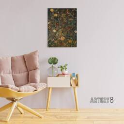 "Artery8 Birds In Flowering Shrubs Floral Canvas Wall Art Print - Size: W18"" x H24""" - thumbnail 3
