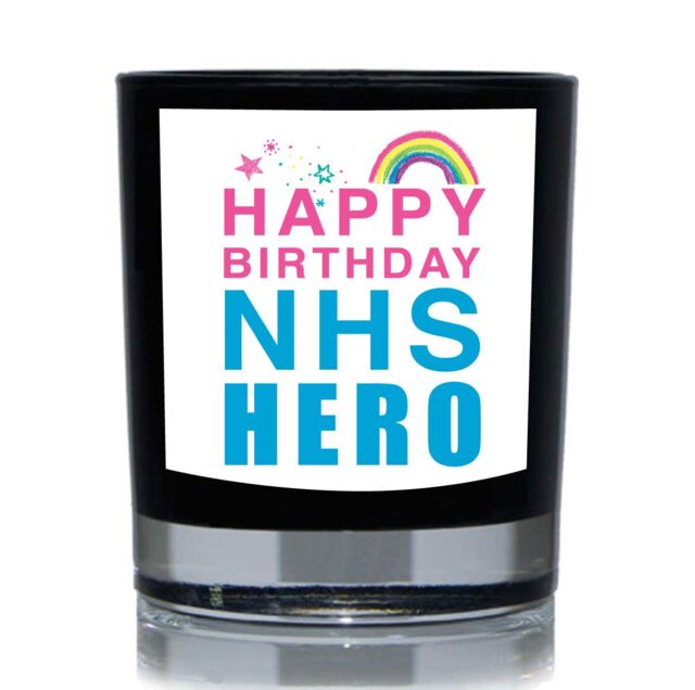 60 SECOND MAKEOVER Happy Birthday NHS Hero 20cl Candle in Black