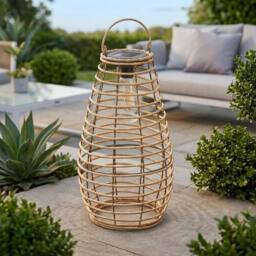 Garden Greatness Venus Natural Rattan Solar Garden Lantern - thumbnail 2