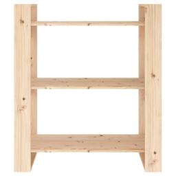 Berkfield Home Book Cabinet/Room Divider 80x35x91 cm Solid Wood Pine in Brown - Size: 80 x 35 x 91 cm - thumbnail 5