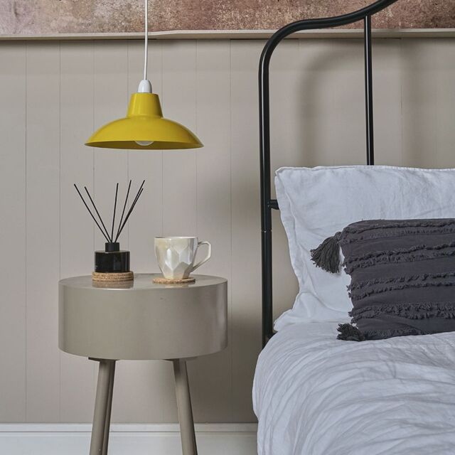 ValueLights Civic Pair of Yellow Ceiling Pendant Shade - image 1