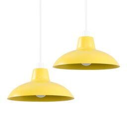 ValueLights Civic Pair of Yellow Ceiling Pendant Shade - thumbnail 5