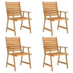 Berkfield Home 5 Piece Garden Dining Set Solid Acacia Wood in Brown - thumbnail 4