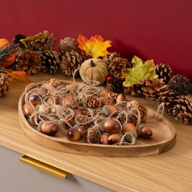 Scottish Everlastings Ltd 24pc Decorative Hanging Acorns & Cones in Brown - image 1