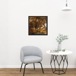"Artery8 Wall Art Print John Constable The Dell At Helmingham Park Square Framed Picture 16X16 Inch in Black - Size: W16"" x H16""" - thumbnail 2