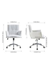 Living and Home Ergonomic Office Chair with Wheels and Adjustable Height Cream Beige - thumbnail 9