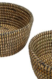 Orsina Lidi Set Of Three Straw Baskets With Black Detail in Natural - thumbnail 5