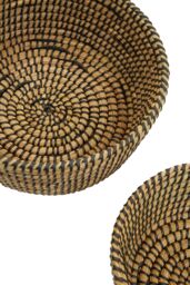 Orsina Lidi Set Of Three Straw Baskets With Black Detail in Natural - thumbnail 4